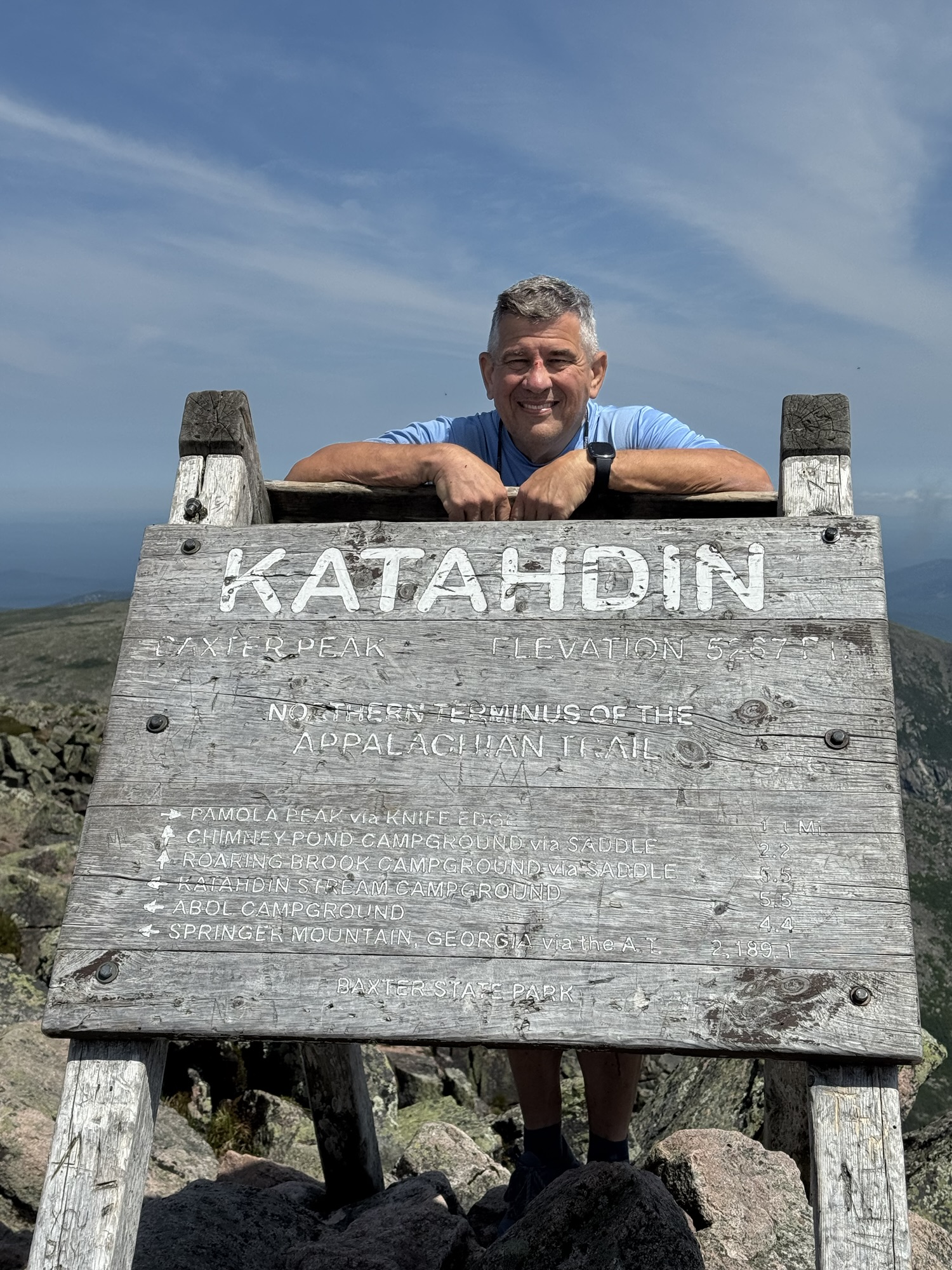 Feeling on top of the world at the Mt. Khatahdin Summit!